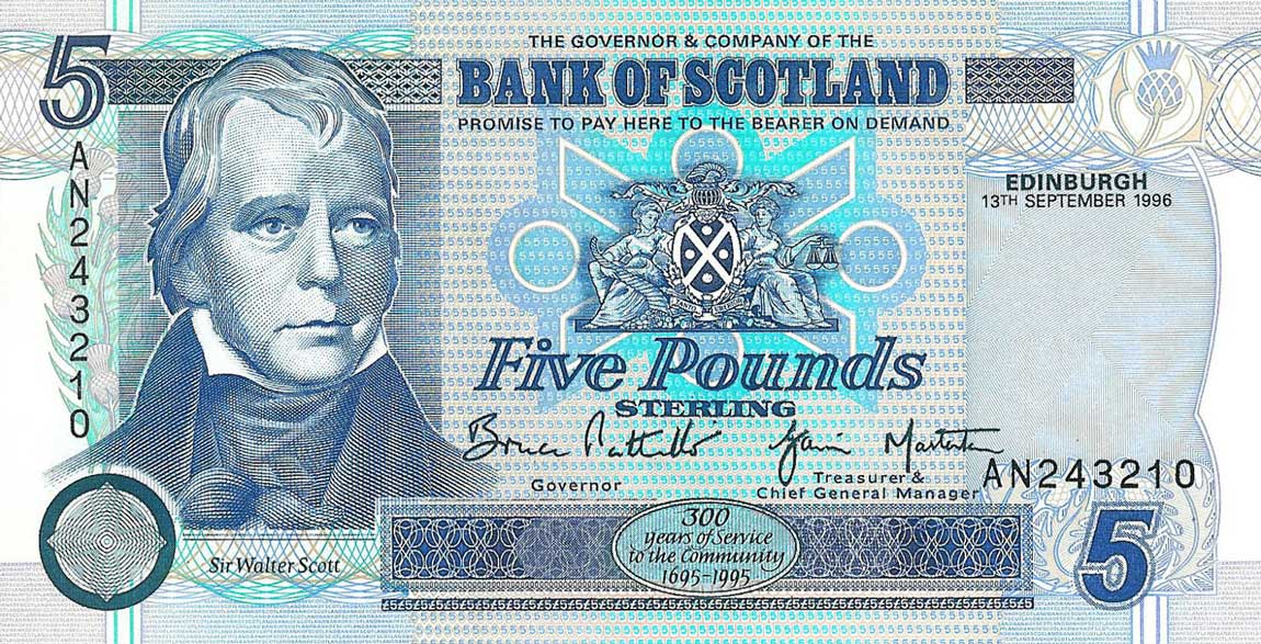 Front of Scotland p119b: 5 Pounds from 1996