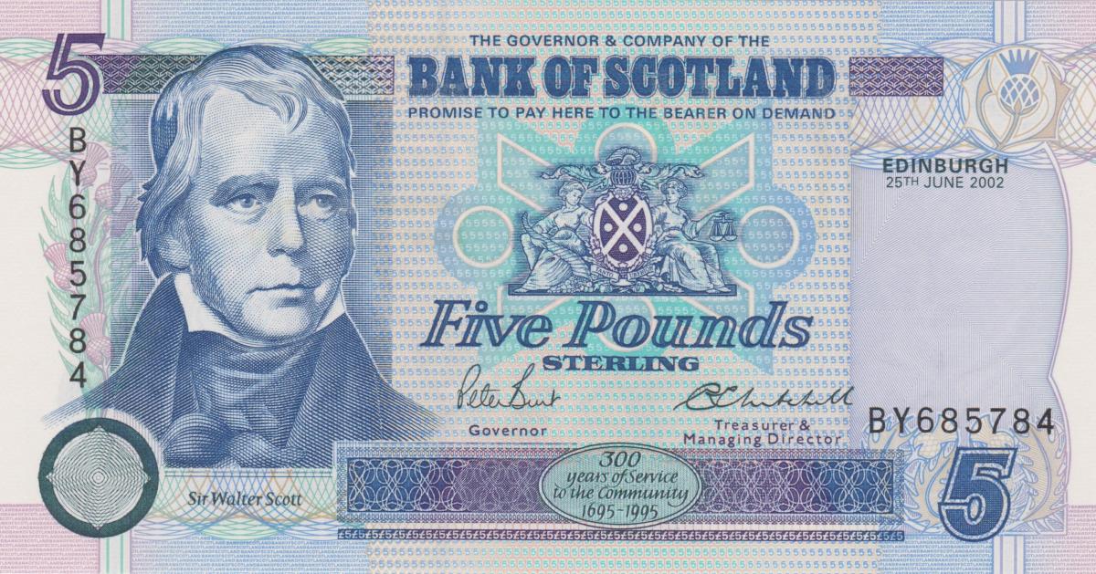 Front of Scotland p119d: 5 Pounds from 2002