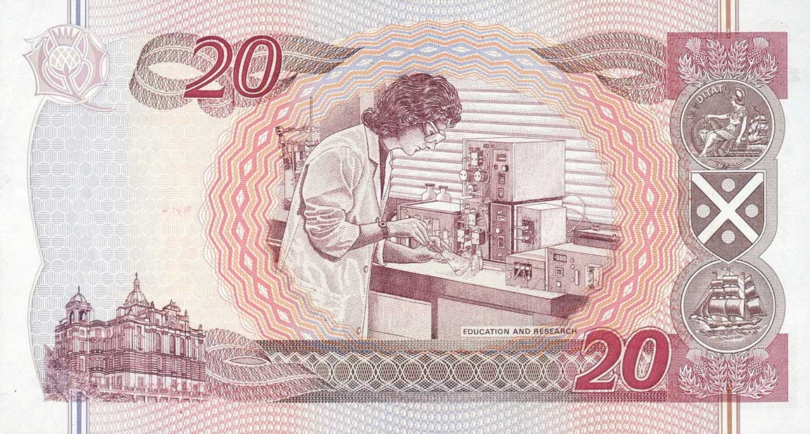 Back of Scotland p121b: 20 Pounds from 1996