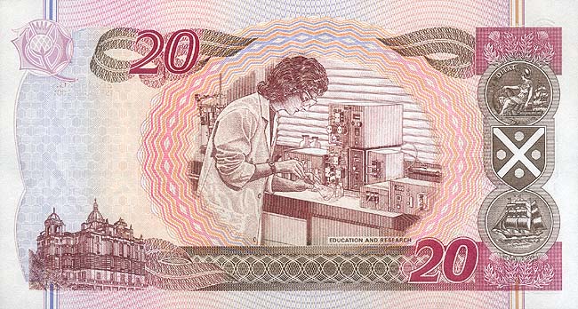Back of Scotland p121d: 20 Pounds from 2001