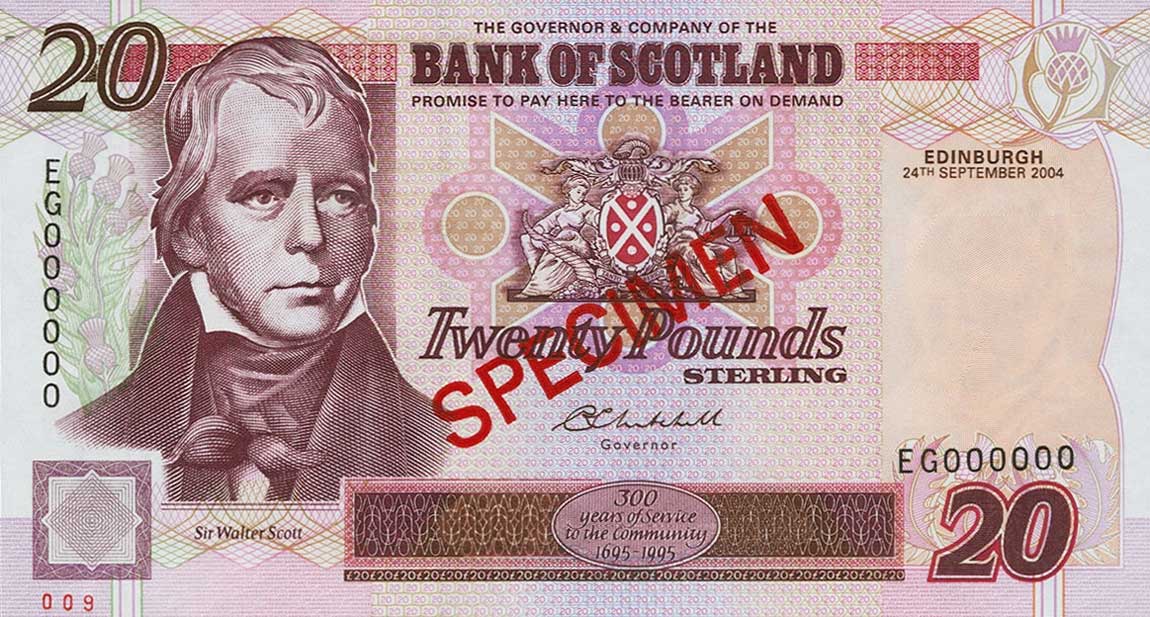 Front of Scotland p121s: 20 Pounds from 1995