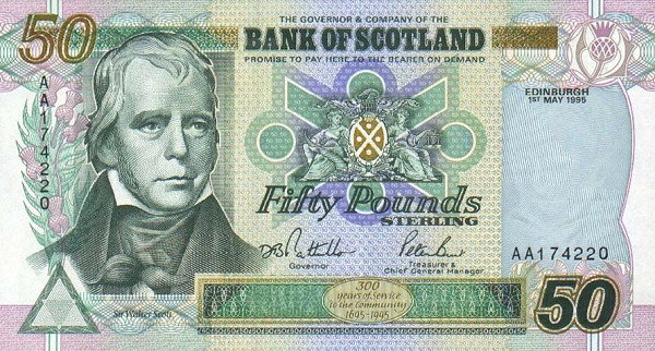 Front of Scotland p122a: 50 Pounds from 1995