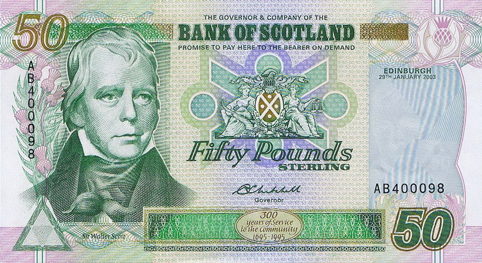 Front of Scotland p122c: 50 Pounds from 2003