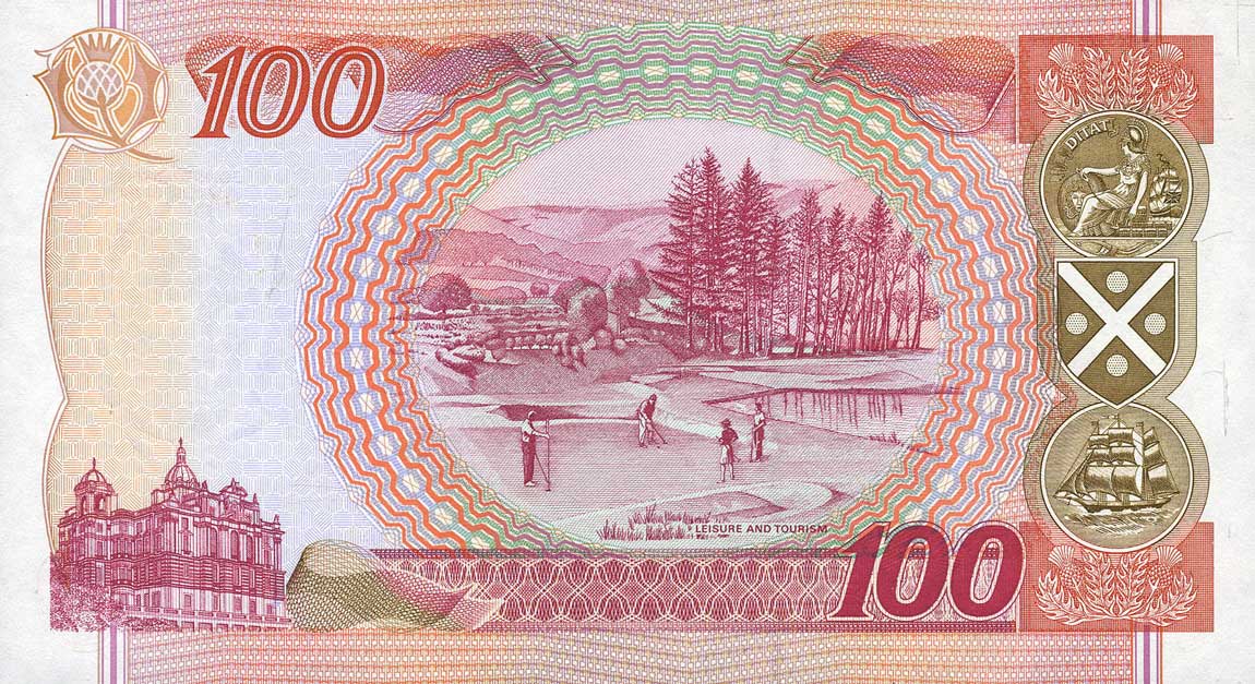 Back of Scotland p123b: 100 Pounds from 1997