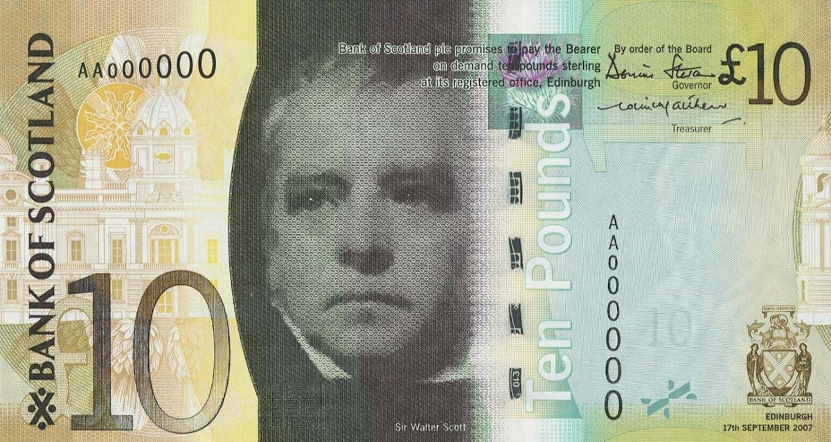 Front of Scotland p125s: 10 Pounds from 2007