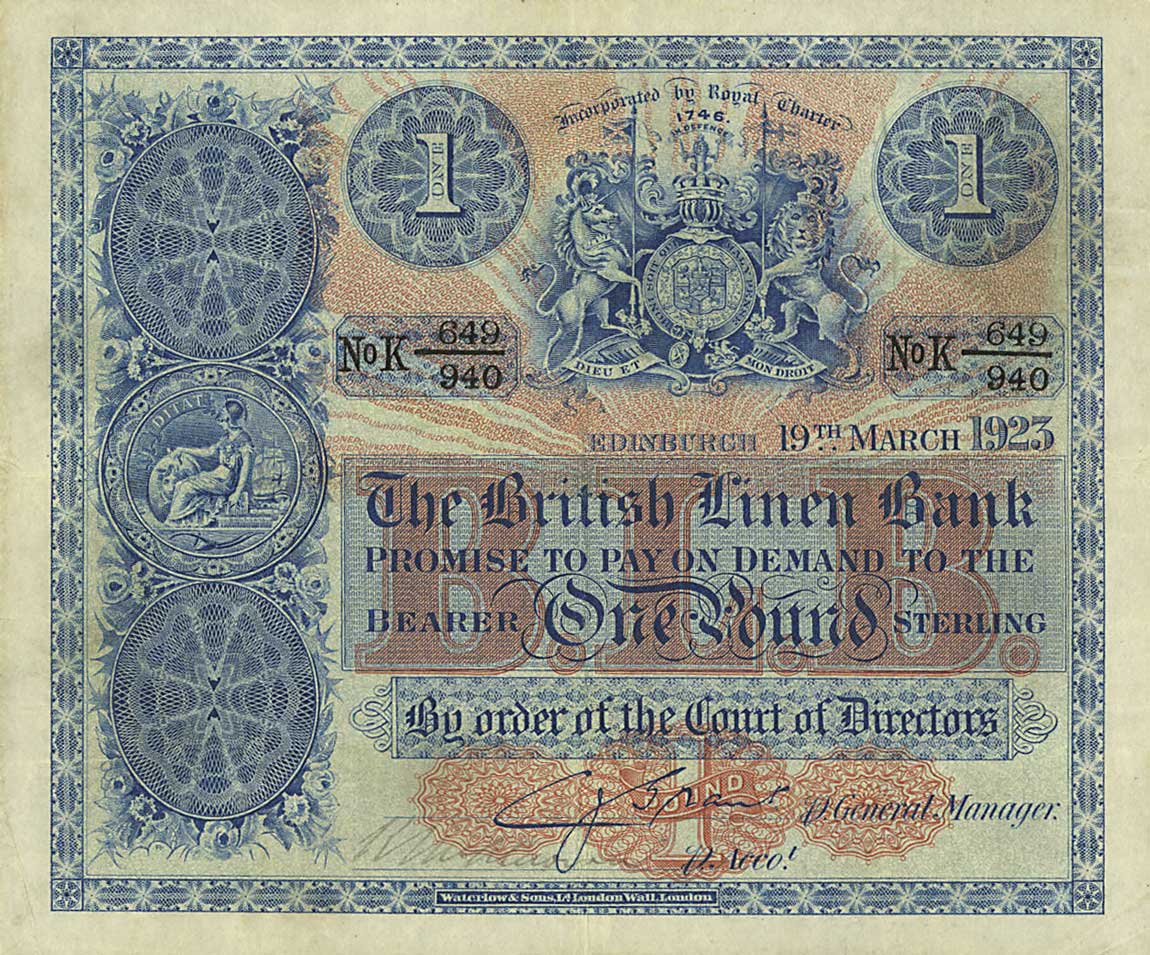 Front of Scotland p151b: 1 Pound from 1919