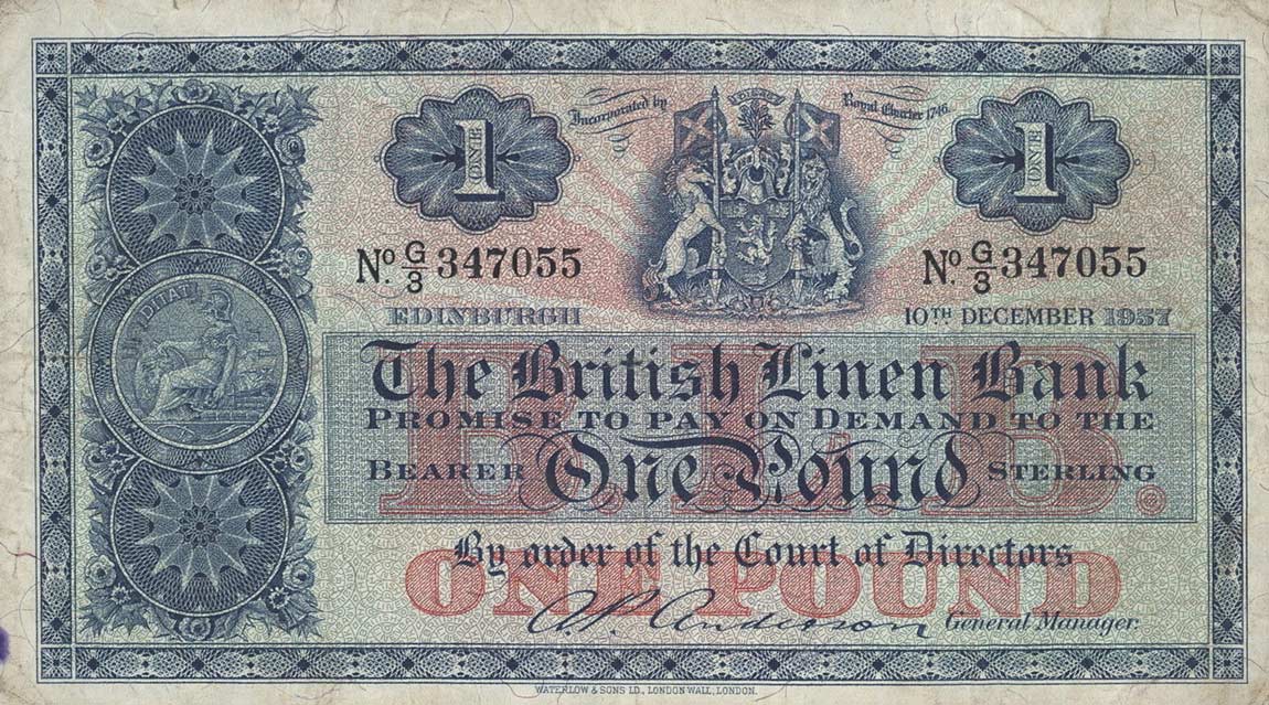 Front of Scotland p157d: 1 Pound from 1959