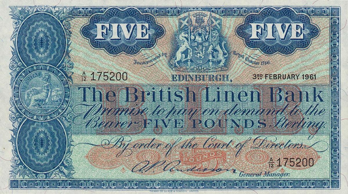 Front of Scotland p163: 5 Pounds from 1961