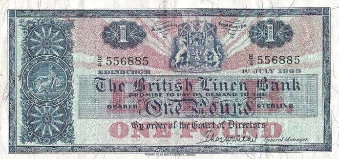 Front of Scotland p166c: 1 Pound from 1963