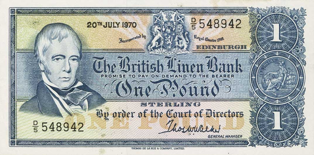 Front of Scotland p169b: 1 Pound from 1968