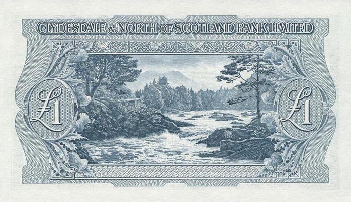 Back of Scotland p191a: 1 Pound from 1950