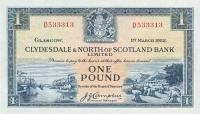 p191a from Scotland: 1 Pound from 1950
