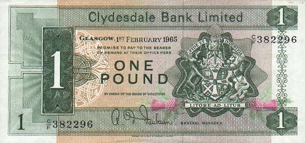 Front of Scotland p197: 1 Pound from 1963