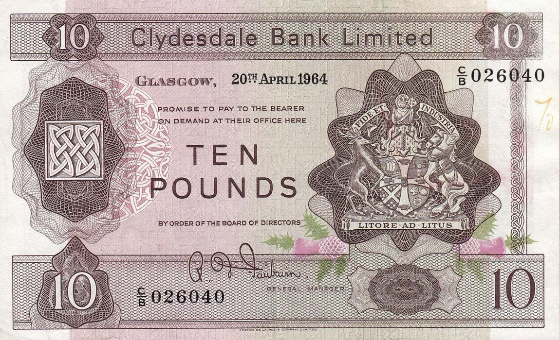 Front of Scotland p199: 10 Pounds from 1964