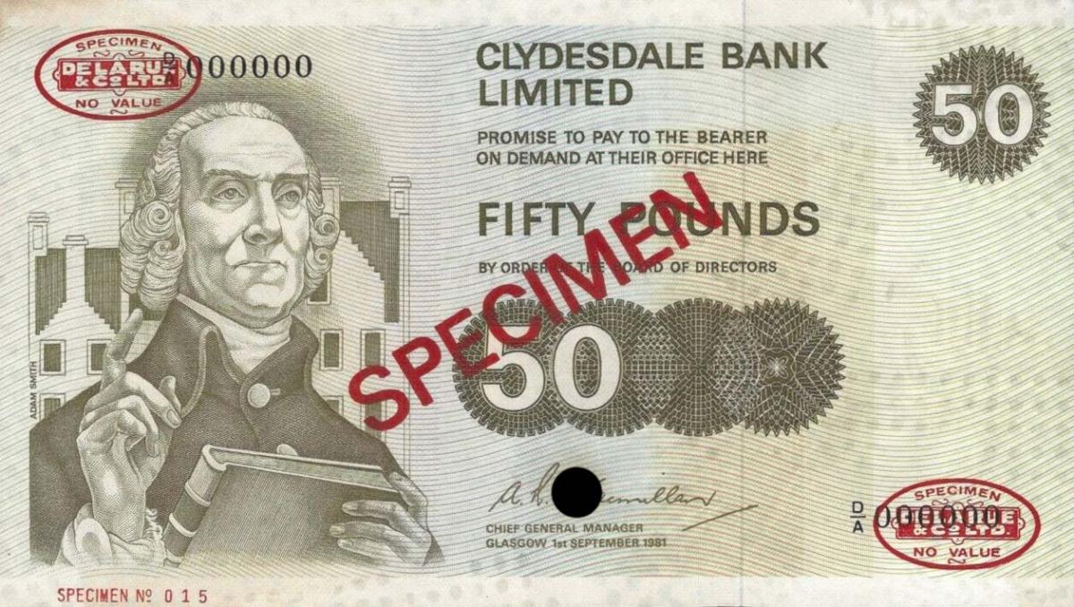 Front of Scotland p209s: 50 Pounds from 1981