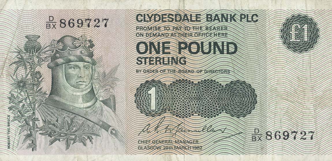 Front of Scotland p211a: 1 Pound from 1982