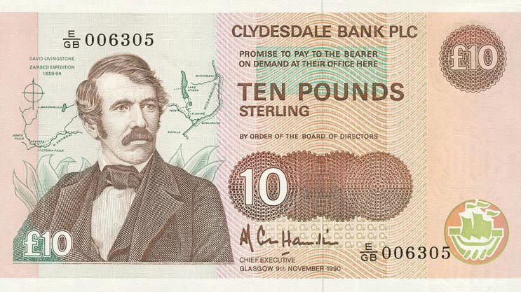 Front of Scotland p214: 10 Pounds from 1988