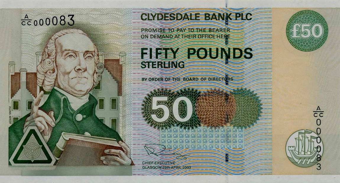 Front of Scotland p225b: 50 Pounds from 2003