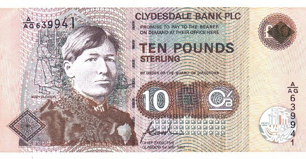 Front of Scotland p226a: 10 Pounds from 1997