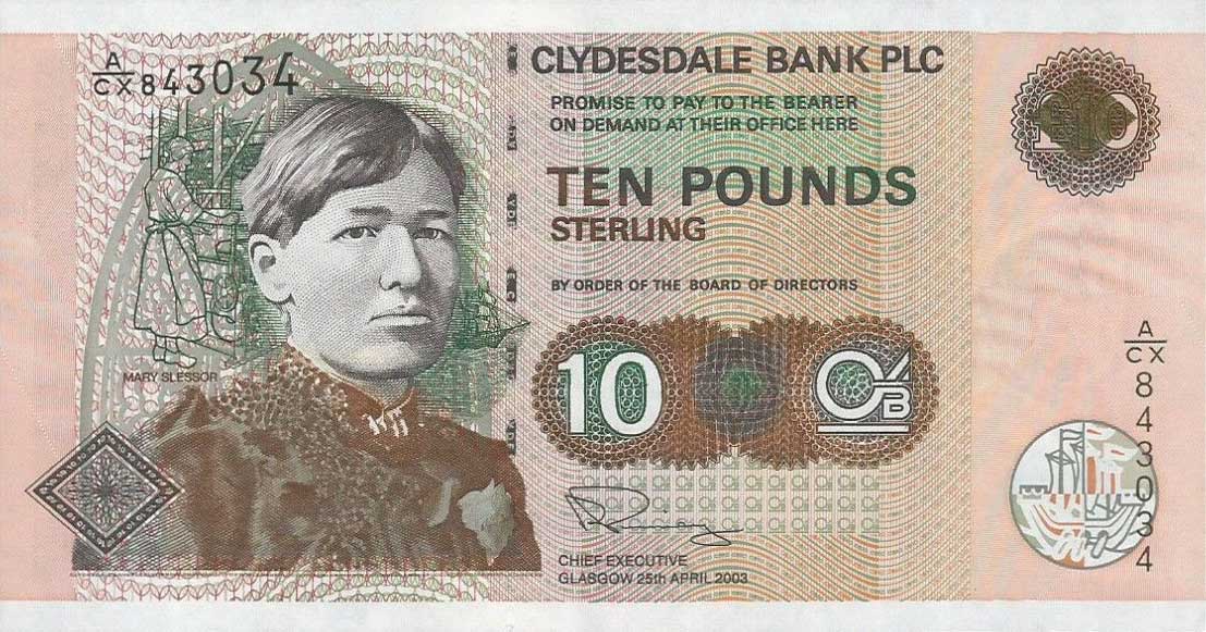 Front of Scotland p226d: 10 Pounds from 2003