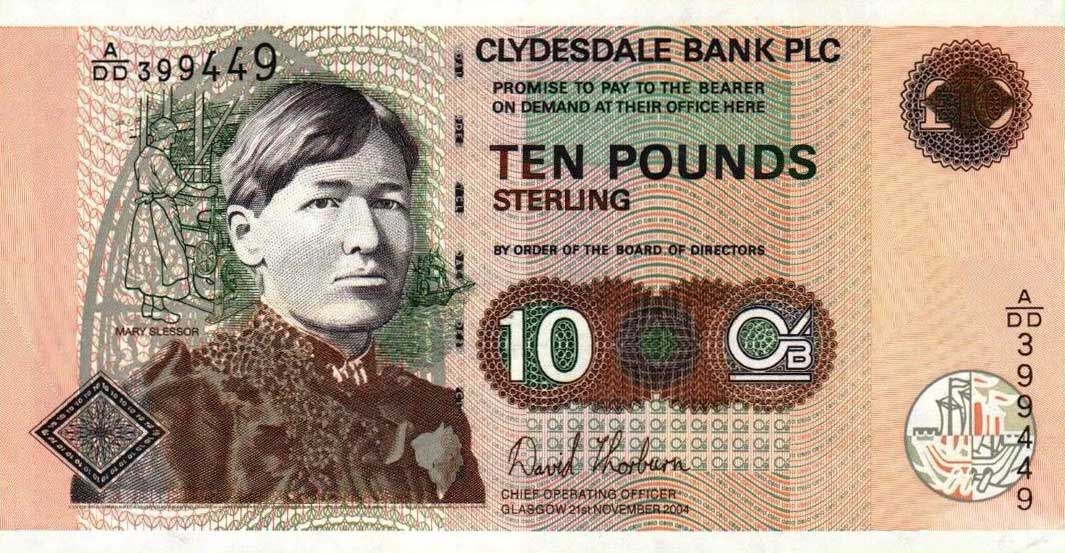 Front of Scotland p226e: 10 Pounds from 2004