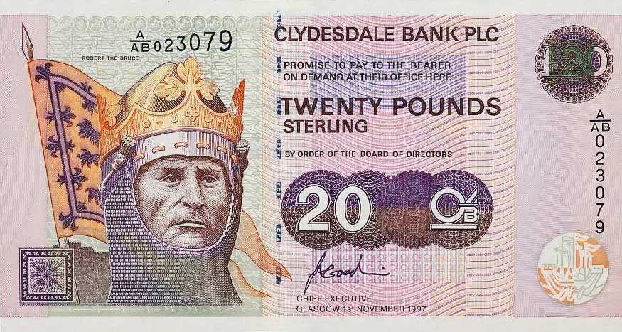 Front of Scotland p228a: 20 Pounds from 1997