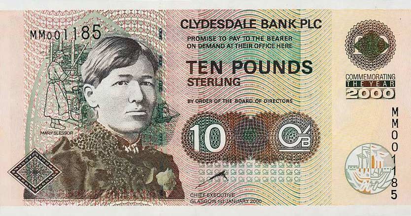 Front of Scotland p229A: 10 Pounds from 2000