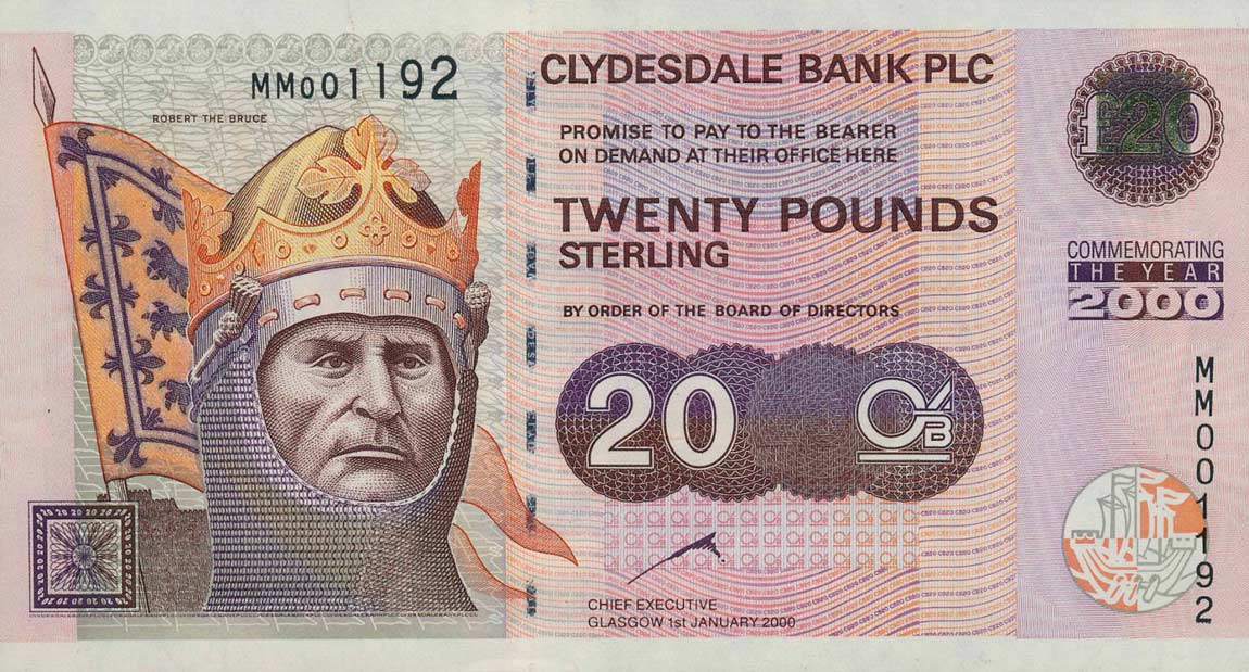 Front of Scotland p229B: 20 Pounds from 2000