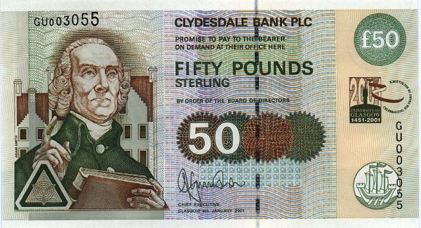 Front of Scotland p229C: 50 Pounds from 2001