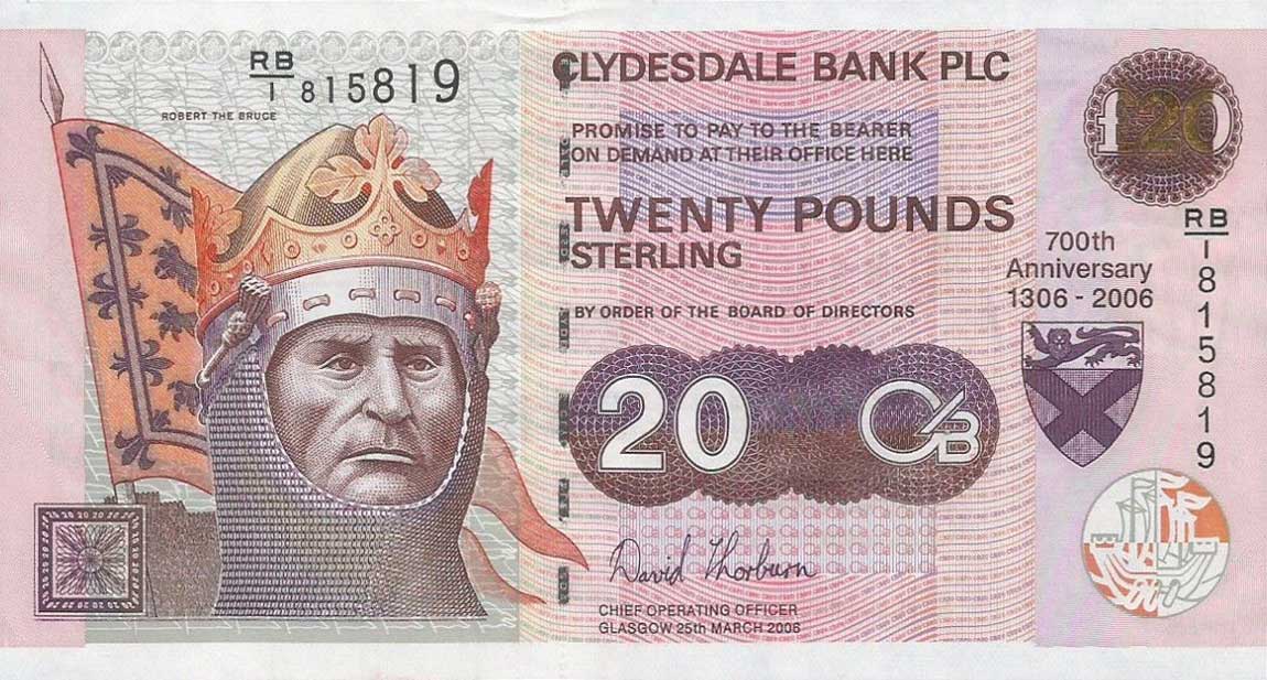 Front of Scotland p229G: 20 Pounds from 2006