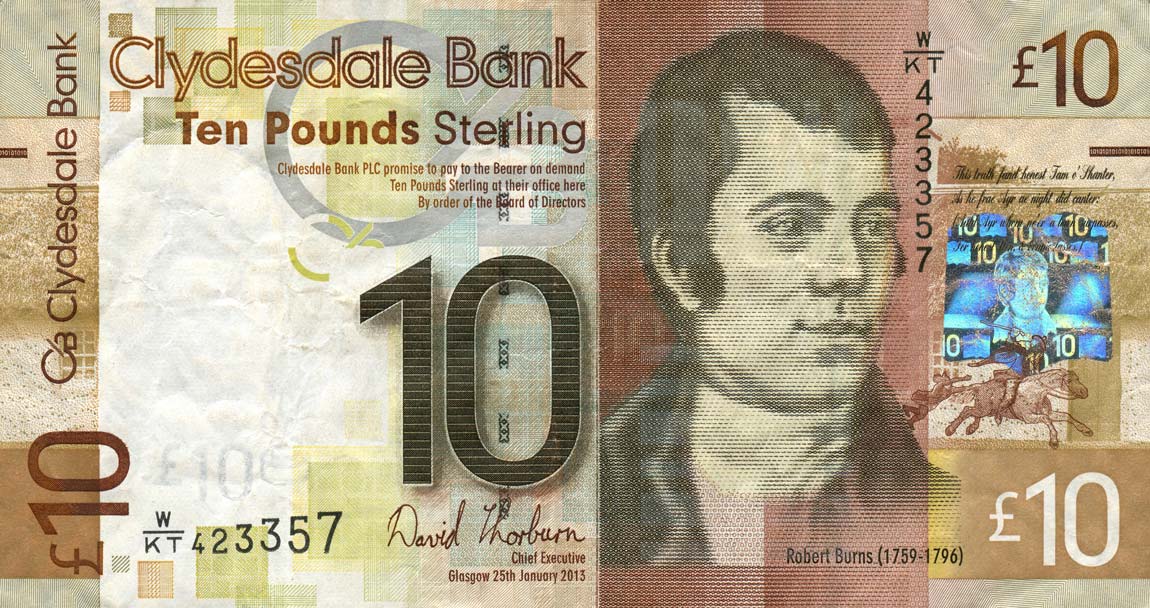 Front of Scotland p229Jb: 10 Pounds from 2013