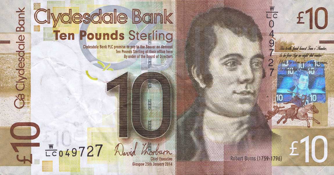 Front of Scotland p229Jc: 10 Pounds from 2014