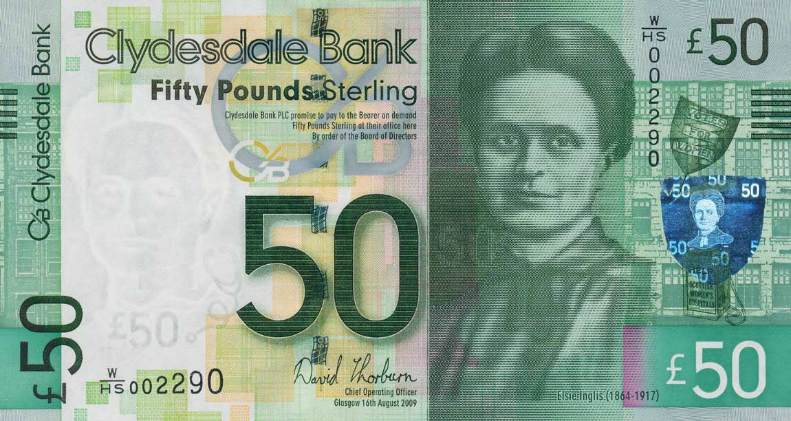 Front of Scotland p229La: 50 Pounds from 2009