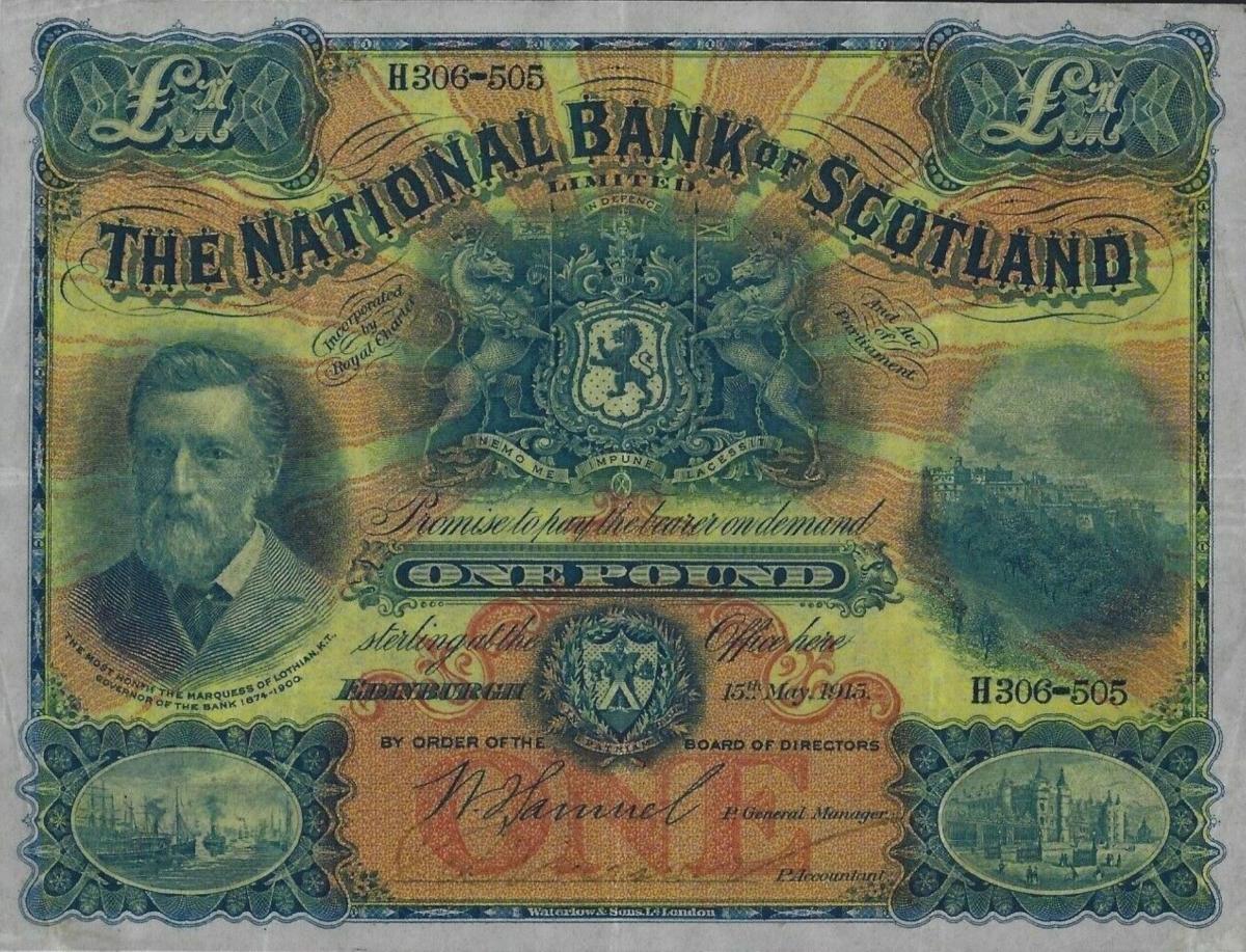 Front of Scotland p248a: 1 Pound from 1908