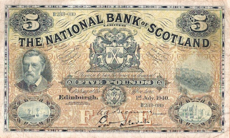 Front of Scotland p259b: 5 Pounds from 1939