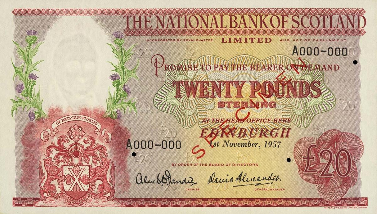 Front of Scotland p263s: 20 Pounds from 1957