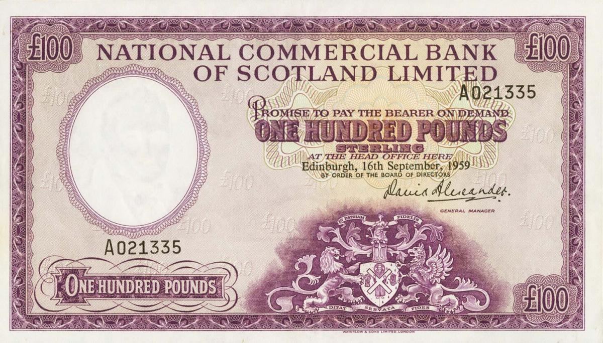 Front of Scotland p268: 100 Pounds from 1959