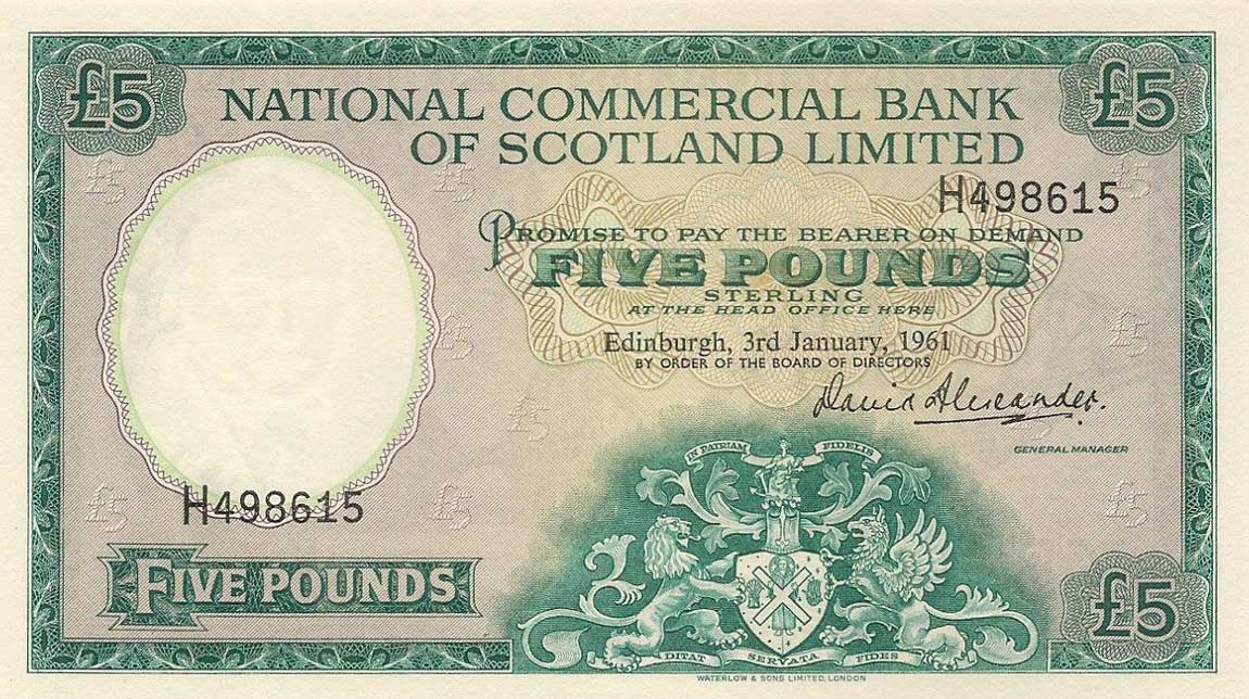 Front of Scotland p270a: 5 Pounds from 1961