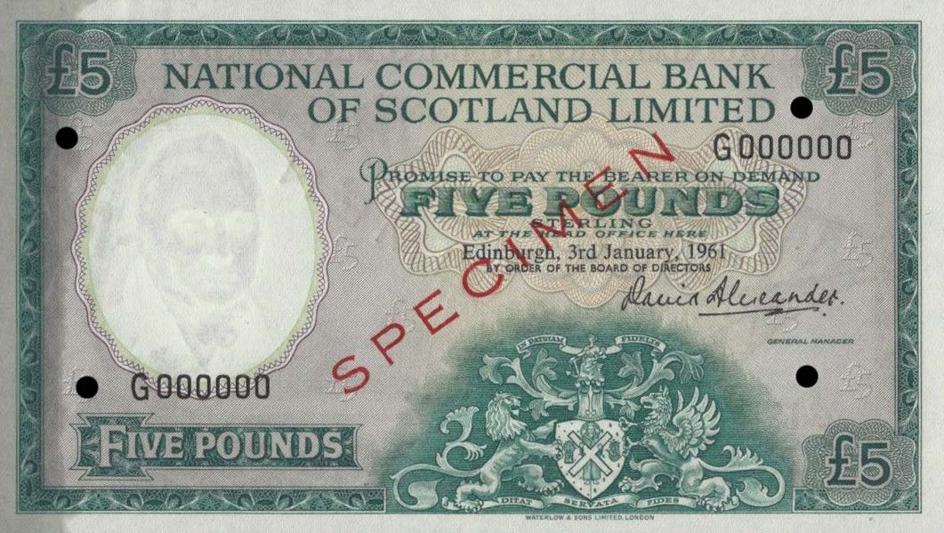 Front of Scotland p270s: 5 Pounds from 1961