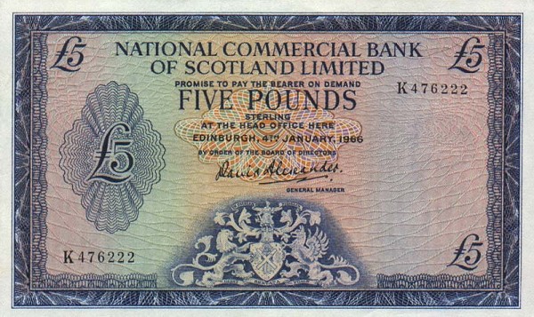 Front of Scotland p272a: 5 Pounds from 1963