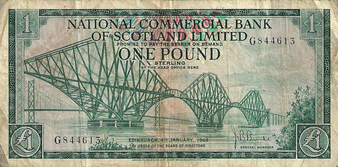 Front of Scotland p274a: 1 Pound from 1968