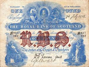 p316d from Scotland: 1 Pound from 1908