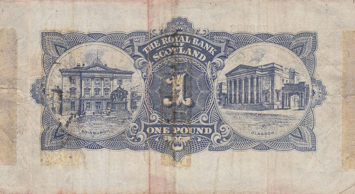 Back of Scotland p322b: 1 Pound from 1943