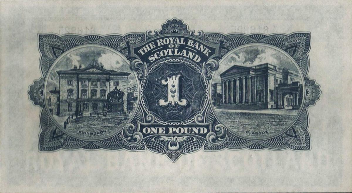 Back of Scotland p322c: 1 Pound from 1951