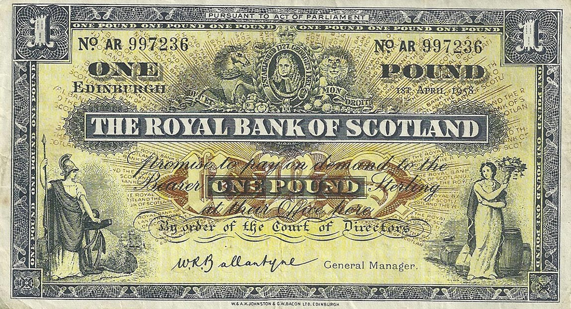 Front of Scotland p324b: 1 Pound from 1956