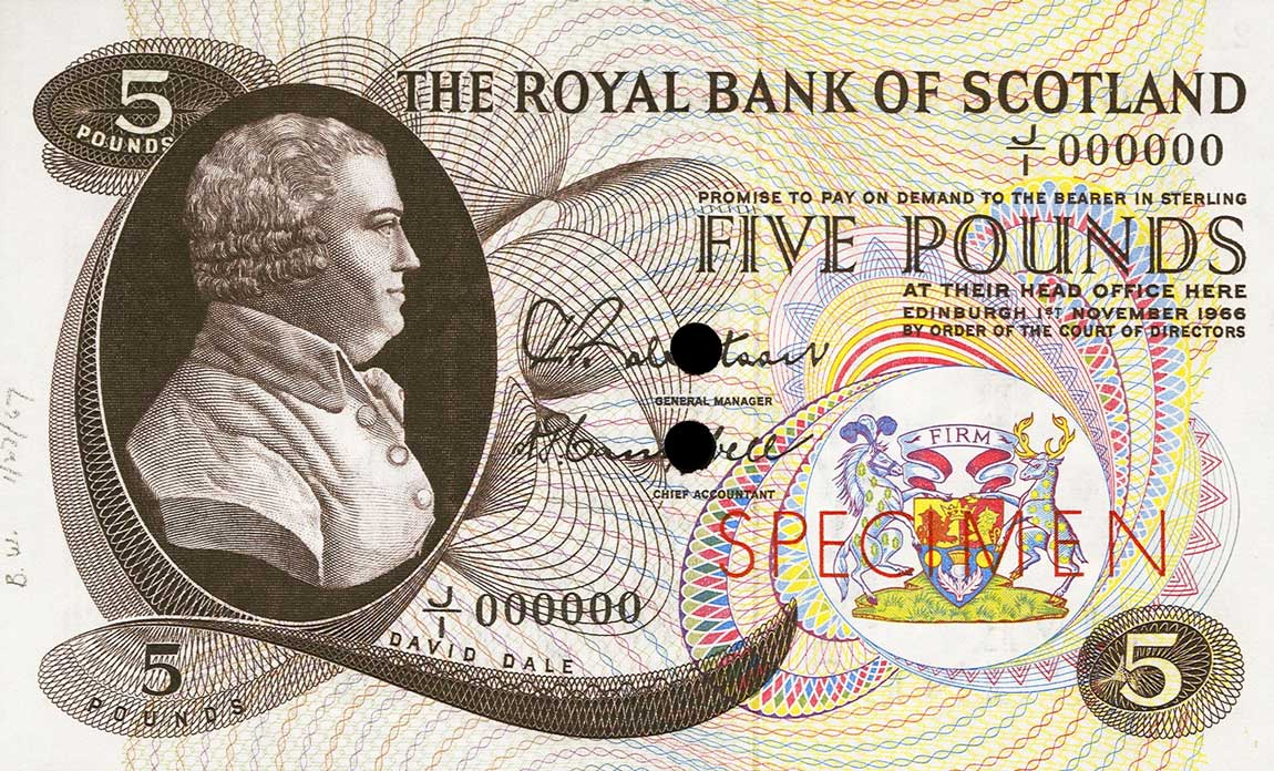 Front of Scotland p328ct: 5 Pounds from 1966