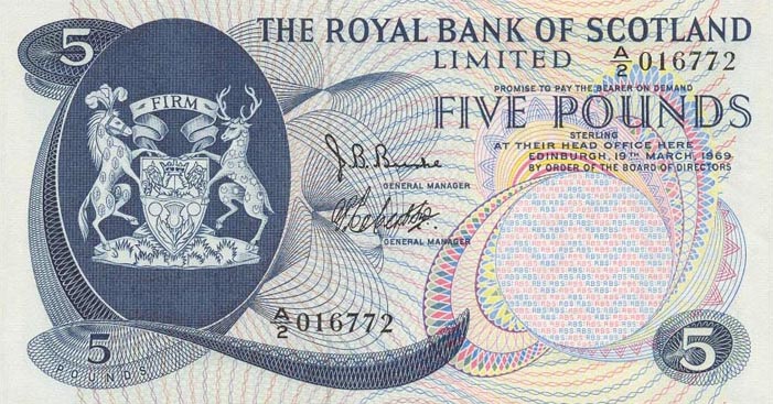 Front of Scotland p330: 5 Pounds from 1969