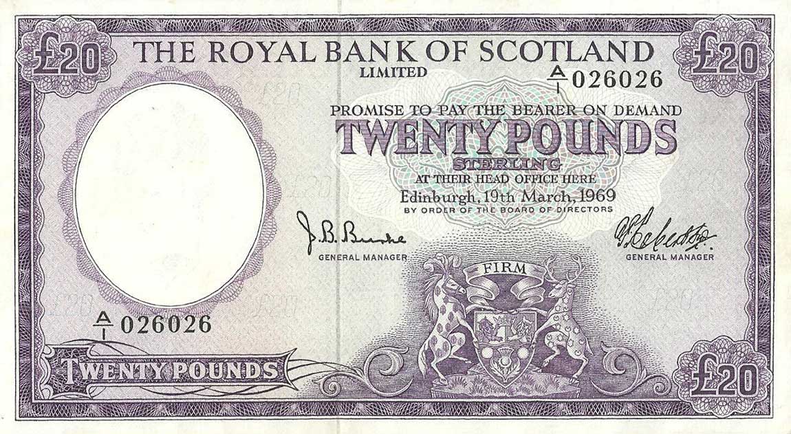 Front of Scotland p332: 20 Pounds from 1969