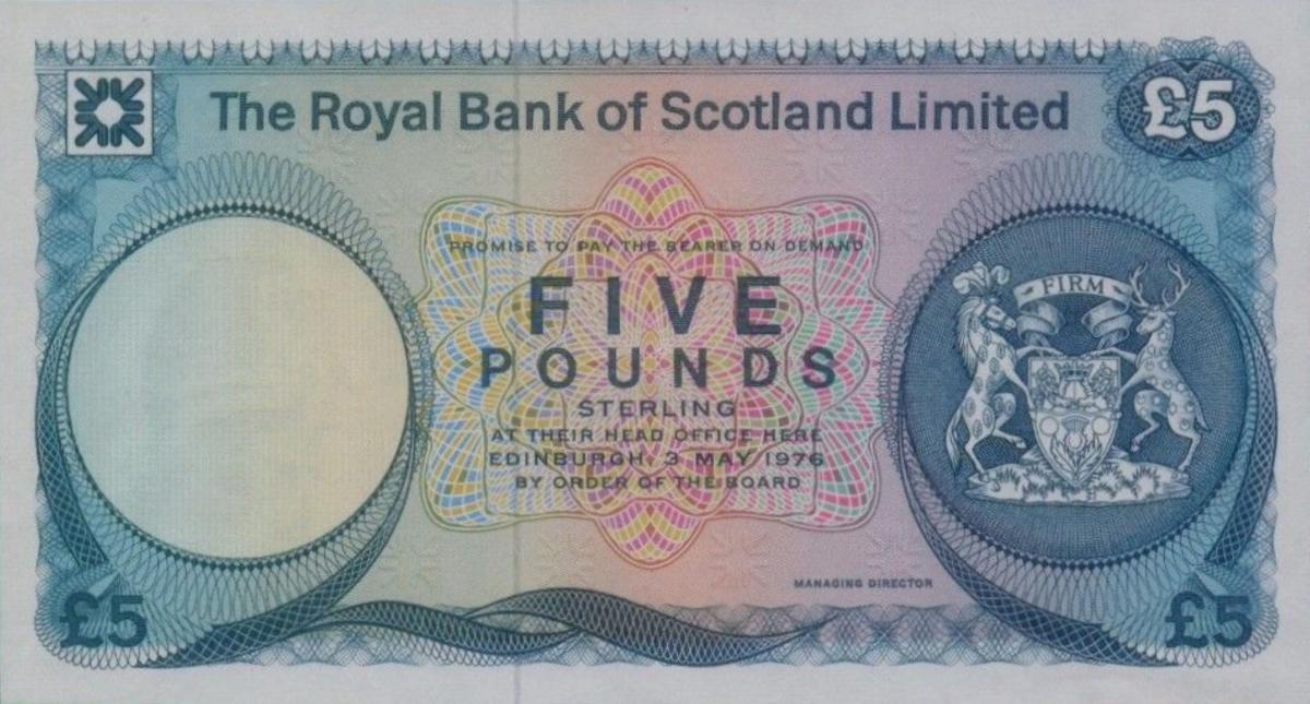 Front of Scotland p337s: 5 Pounds from 1972