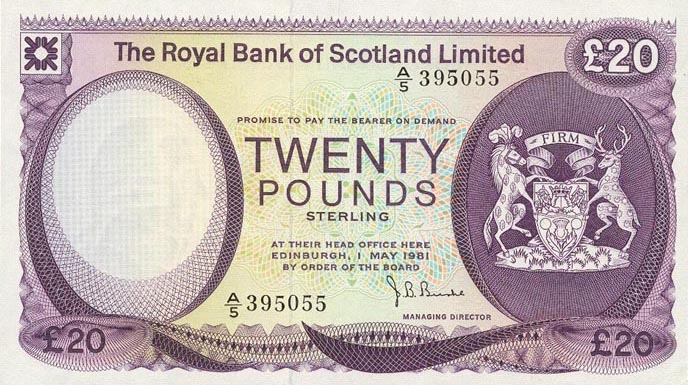 Front of Scotland p339: 20 Pounds from 1972